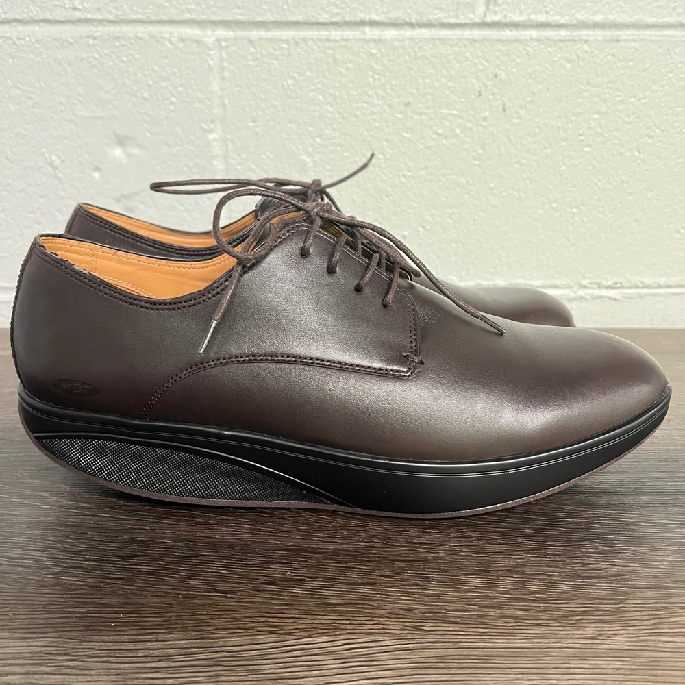 MBT 700487-118N Brown Leather Rocker Bottom Dress Shoes Mens 11-11.5 Vibram
